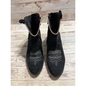 Artisan Craft by Zigi Mireya Black Suede Western Ankle Boots Size 8.5M Cowgirl thumbnail 4