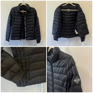 Hollister Ultimate Down Puffer Jacket Womens Medium Black Quilted Full Zip Coat thumbnail 3