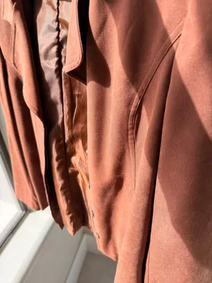 Faux Suede Jacket Coat Tailored Neutral Elevated Quiet Luxury Minimalist Chic thumbnail 11