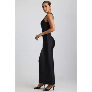 Oh Polly Akeeva Ruched Asymmetric One-Shoulder Maxi Dress NWT | Sz‎ 6 | Black thumbnail 6