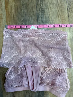 Soft Lace Bralette/Bandeau/Thong Set - Pink thumbnail 6