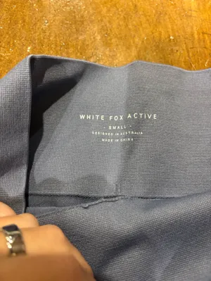 White Fox Boutique High-Waist Ribbed Leggings in Dusty Blue thumbnail 3