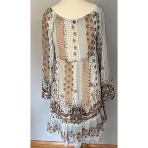 VTG Fire Los Angeles Dress Sz SMALL‎ Boho Peasant Fairy Sheer Festival Y2K Flowy thumbnail 4