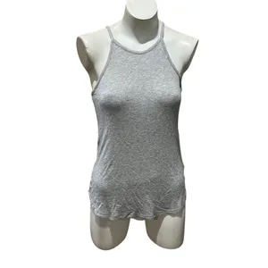 Splendid Tank Top Womens M Heather Gray Ribbed Racerback High Neck Stretch thumbnail 4