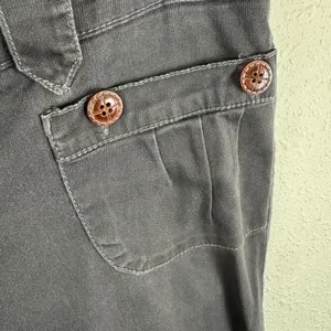 Nori Y2K Womens Brown Stretch Twill Flare Pants Double Button Pocket Size 9 thumbnail 3