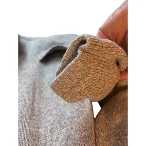 LL Bean Zip Front Cardigan 2X Gray Heathered Cotton Sweater Jacket thumbnail 7
