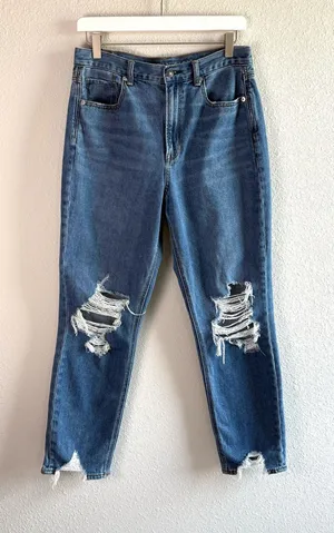 AE Distressed Mom Jeans thumbnail 1