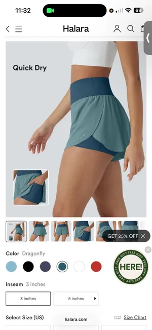 Halara Shorts High-Waisted 2 tone xs thumbnail 2