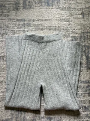 Sincerely Jules Light Gray Ribbed Boot Cut Pants thumbnail 2