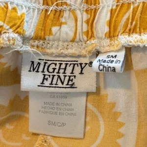 Mighty Fine Smiley Sun Graphic Lounge Shorts Yellow White Alt Lounge Retro Indie thumbnail 9