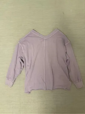 Aerie Oversized V Neck French Terry Sweatshirt thumbnail 3