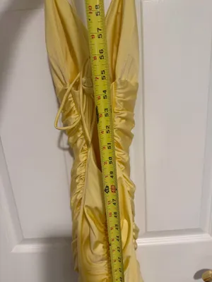 Lady Black Tie Prom Dress Yellow Size XS thumbnail 5