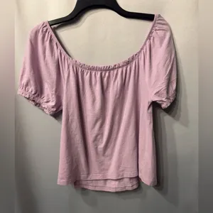 NWT Cute American Eagle Light Purple Puff Sleeve Shirt, size small! thumbnail 9