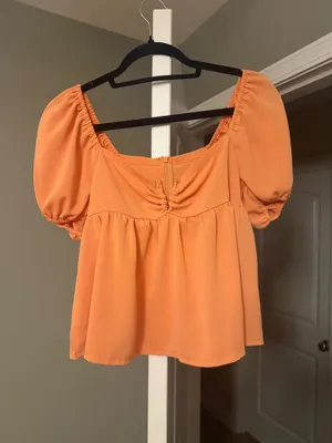 Cute orange dressy top thumbnail 1