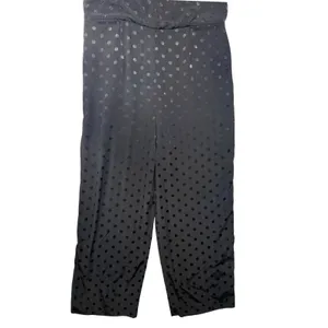 Anthropologie The Essential Jumpsuit Black Polka Dot Wide Leg V-Neck Size 14 thumbnail 4