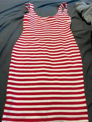 Zara red and white striped dress size xs thumbnail 3