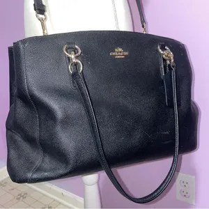 Coach Christie Carryall Tote Handbag Purse Crossgrain Leather Crossbody Strap thumbnail 3