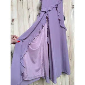 NWT Lulus Fancy Sweetness Lavender Ruffled Lace-Up Sleeveless Maxi Dress Size XS thumbnail 5