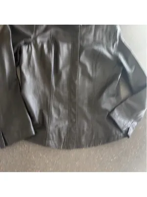I.E Premium Collarless Black scuba Leather Jacket size S thumbnail 4