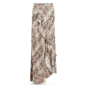 Womens Size 6 ALLSAINTS Raya Arietta Animal Print Ruffled Midi Maxi Skirt thumbnail 5
