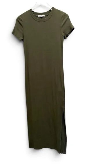 STATESIDE Alma Tee Maxi Dress in Green size Small Soft Jersey Knit thumbnail 1