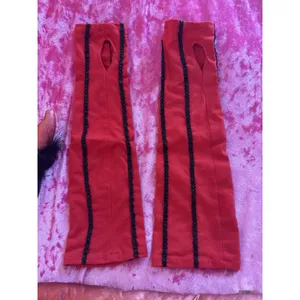Red Black Devil Costume Set Halloween Cosplay Tail Horns Sleeves Character Kit thumbnail 3