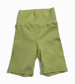 OFFLINE By Aerie Real Me‎ XTRA Ribbed High Waisted 5" Bike Short in Lime thumbnail 1