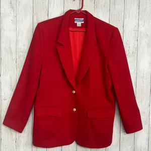 Pendleton Vintage Red Virgin Wool Fully Lined USA Classic Sports Coat Blazer 14 thumbnail 1