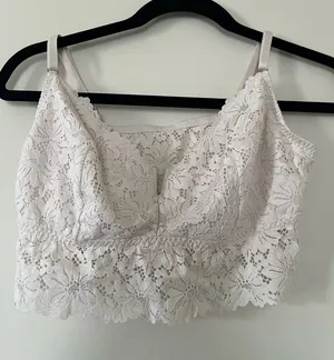 PINK Victoria's Secret White Lace Floral Bralette XXL Coquette Feminine Romantic thumbnail 1
