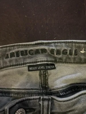 American Eagle Super Hi Rise Jegging Jeans Womens 0 X-Short Charcoal Distressed thumbnail 7