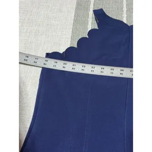 Maison Jules Navy Blue Scalloped Halter A-Line Dress Womens Size Medium M thumbnail 6