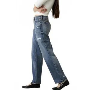 Pacsun Jordyn Low Rise Straight Leg Jeans Ripped Dark Blue Wash NWT Cassie Sz 27 thumbnail 5