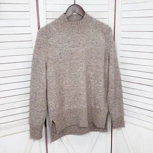 Loft Speckled Mock Neck Space‎ Dyed Tunic Sweater Tan Multi Size Small thumbnail 7