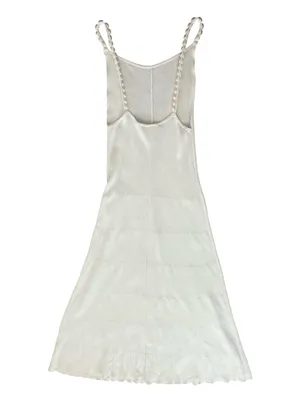 House of Harlow Women’s Ivory Cloud Dancer Pearl Strap White Knit Midi Dress S thumbnail 6