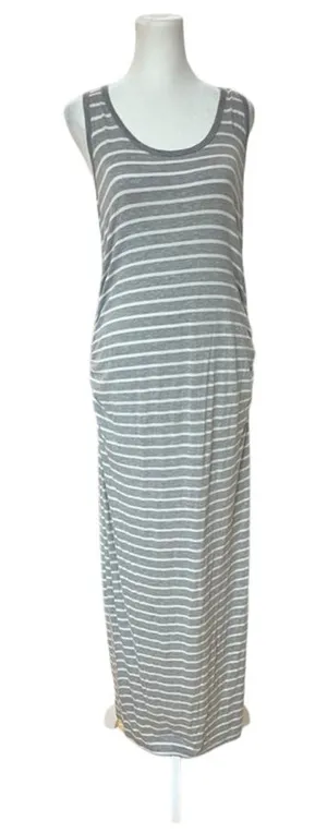 One Clothing Gray and White Maxi Dress Large thumbnail 1