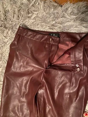 Maroon Leather Pants thumbnail 2