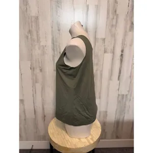 Chico's Olive Green Tank Top Womens Size 2 L Large Stretch Athletic Layering Cam thumbnail 2