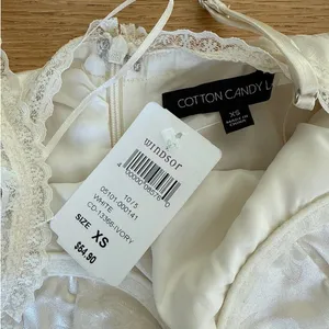 Cotton Candy LA - Satin Jacquard Bustier Mini Dress in Ivory Off White thumbnail 3
