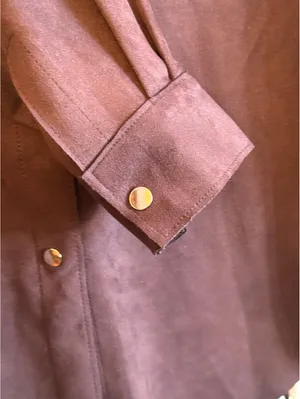 Women's Truth by Republic brown faux leather suede jacket Shackett size small thumbnail 4