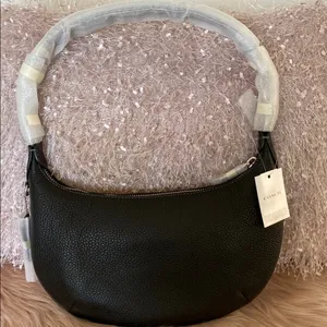 MWT Coach Black Leather Shoulder Bag with Minimalist Design thumbnail 2