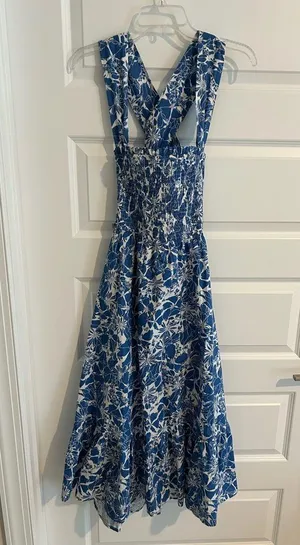 Hello Molly Floral Maxi Dress Blue White Size 8 thumbnail 1