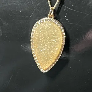 sugarfix by baublebar gold druzy necklace rhinestones thumbnail 2