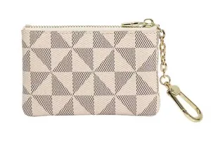Source Unknown NWOT Geometric Print Pouch with Gold Key Clip thumbnail 1