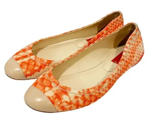 Reed Krakoff Size‎ 5.5 Orange Printed Cap Toe Ballet Flat thumbnail 1