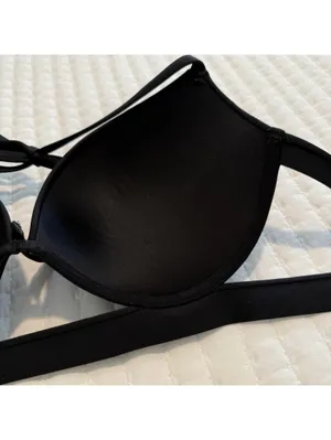 Victoria’s Secret Black Bikini Top Push-up Sz 38C Underwire Swim Padded thumbnail 10