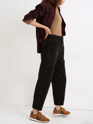 Madewell Pull-On Balloon Jeans in Hobson Wash: Paperbag Edition Sz L thumbnail 3