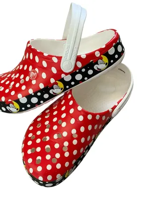 Crocs x-Disney crocband Minnie Mouse polka dot clogs women’s size 7 red white thumbnail 6