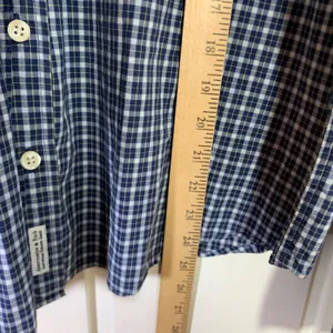 HOLE Abercrombie & Fitch Womens Blue Plaid Cotton Button Down Shirt LS thumbnail 7