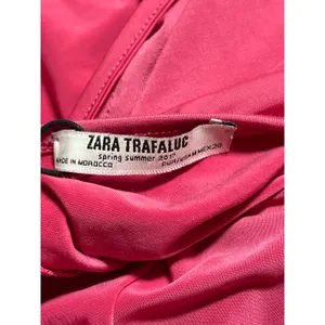 ZARA Pink Draped Long Sleeve Crew Neck Fitted Bodycon One Piece Bodysuit Top M thumbnail 3