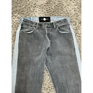 After Party Nasty Gal Levi’s Reworked Two Tone Jeans Size 27 Light Dark Y2K VTG thumbnail 6